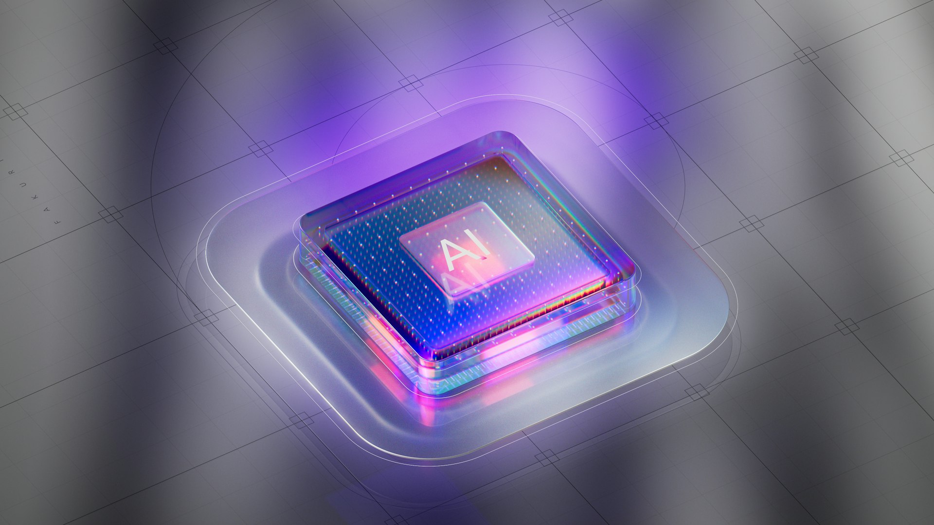 A square object with a purple light coming out of it